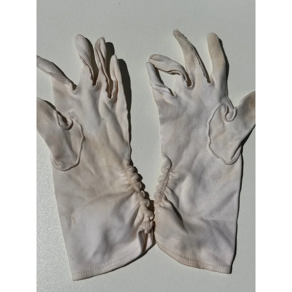 Vintage 50s Dents Nyvelda Formal Gloves Lot 5 Pairs White Ivory Opera Wrist